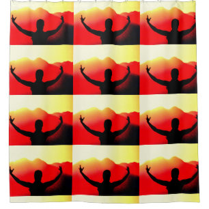 Rideaux De Douche motif de salutation de lever de soleil