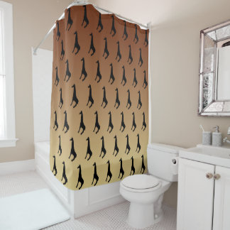 Rideaux De Douche Motif de silhouette Giraffe