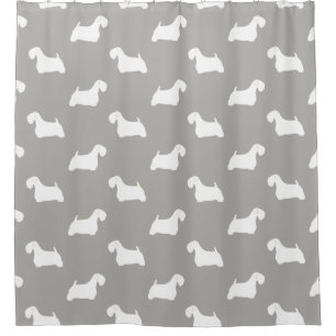 Rideaux De Douche Motif de silhouettes de Sealyham Terrier