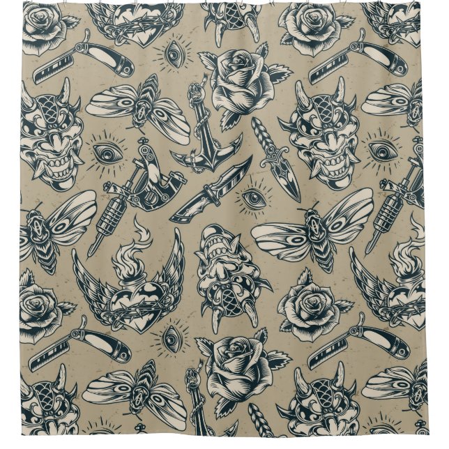 Rideaux De Douche Motif de Tattoo (Devant)