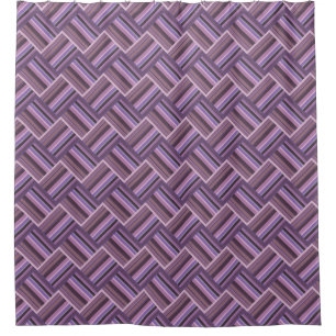 Rideaux De Douche Motif de tissage diagonale rayures mauve