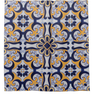 Rideaux De Douche motif de tuiles portugaises