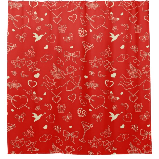 Rideaux De Douche Motif de Valentine (Devant)