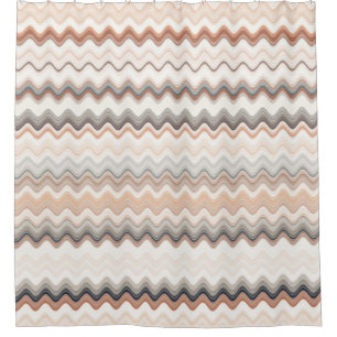 Rideaux De Douche Motif de Zigzag Multicolor