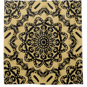 Rideaux De Douche Motif décoratif de style oriental. Couleur dans le