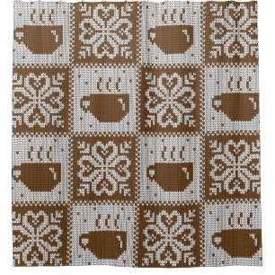 Rideaux De Douche Motif décoratif vintage hiver confit