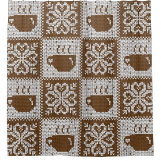 Rideaux De Douche Motif décoratif vintage hiver confit