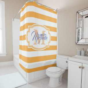 Rideaux De Douche Motif des rayures jaunes