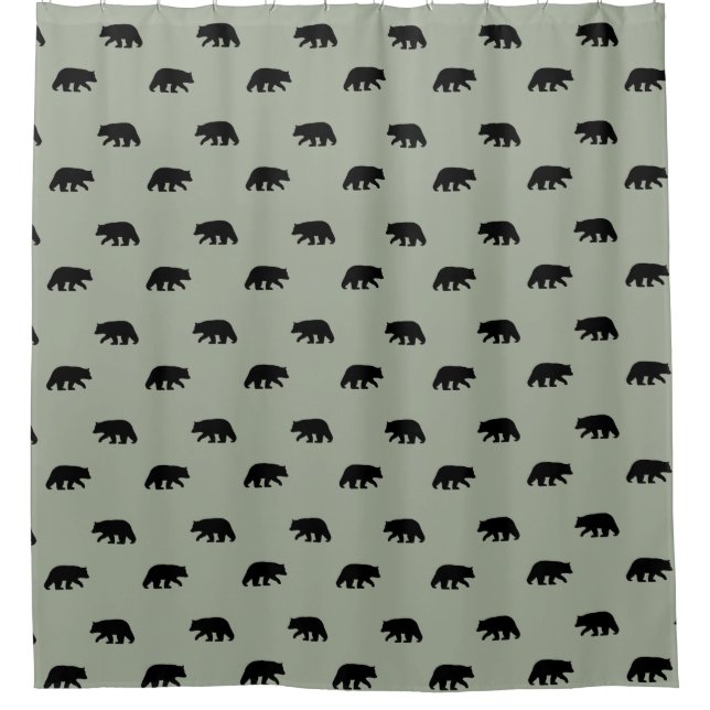 Rideaux De Douche Motif des silhouettes de l'ours noir (Devant)