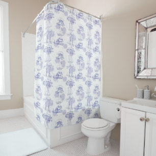 Rideaux De Douche Motif des vagues et des navires aquarelles