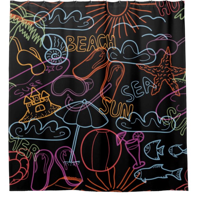 Rideaux De Douche Motif d'été (Devant)