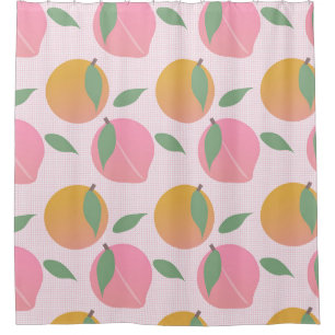 Rideaux De Douche Motif d'été rose fruit orange pêche