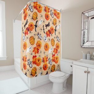 Rideaux De Douche Motif d'Halloween mignon avec Citrouilles, Fantôme