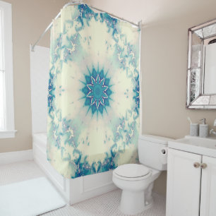 Rideaux De Douche Motif d'hiver Frosty Blue Snowflake