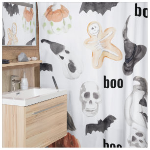 Rideaux De Douche Motif d'horreur d'Halloween coloré  Bonne Hallowee