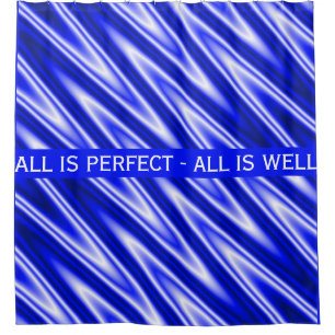 Rideaux De Douche Motif diagonal Sinus Waves - bleu royal blanc
