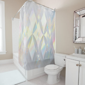 Rideaux De Douche Motif diamant blanc Iridescendant