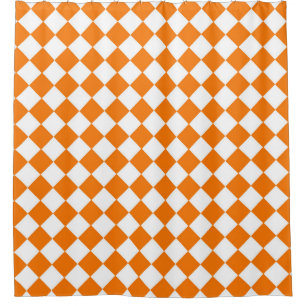 Rideaux De Douche Motif diamant Orange White Checker
