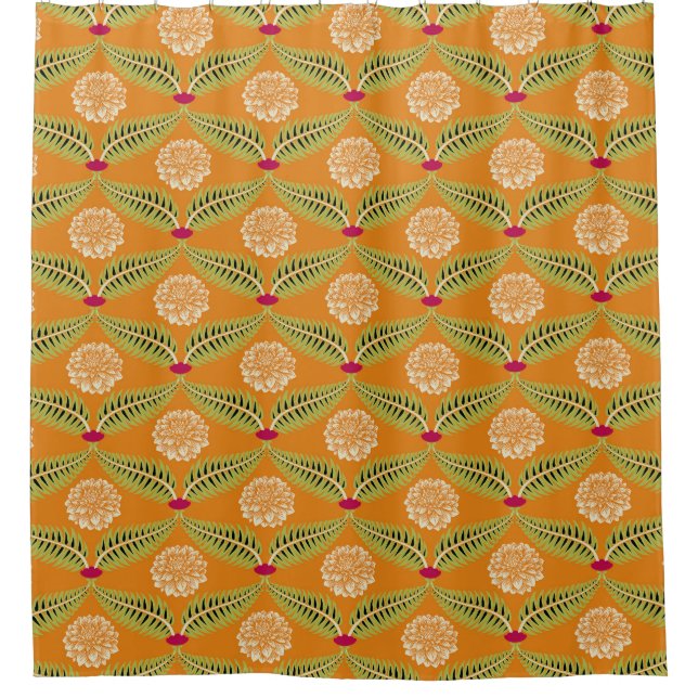 Rideaux De Douche Motif d'illustration traditionnel indien. (Devant)