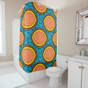 Rideaux De Douche Motif d'impression africaine, cire