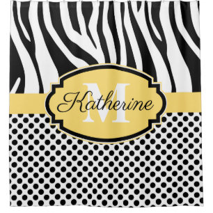 Rideaux De Douche Motif d'impression et de points Zebra