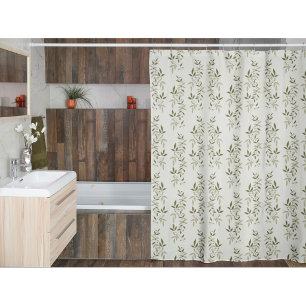 Rideaux De Douche Motif d'olive de campagne française à aquarelle ve