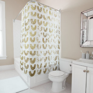 Rideaux De Douche Motif d'or moderne en détresse - Sourires