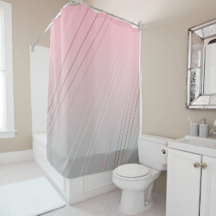 Rideaux De Douche Motif d'or, rose et gris rose chic de gradient