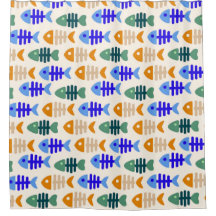 Motif d'os de poisson mignon coloré