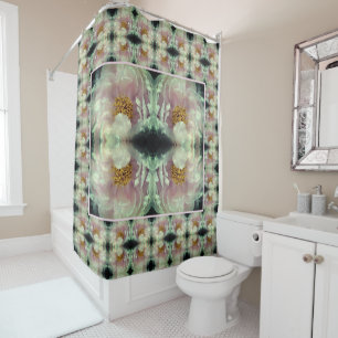 Rideaux De Douche Motif du centre de fleurs rose Peony