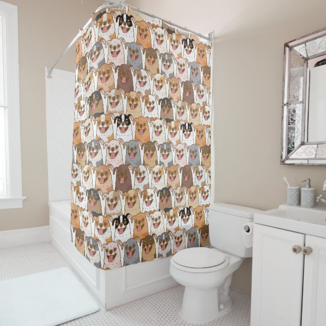 Rideaux De Douche Motif du Chihuahua (En situation)