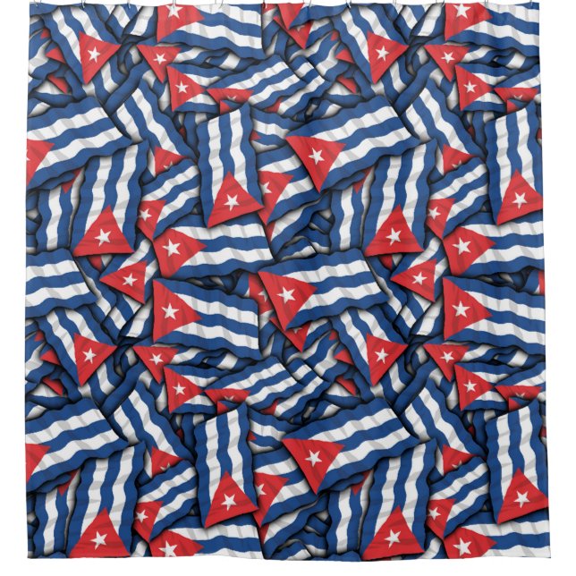 Rideaux De Douche Motif du drapeau cubain (Devant)