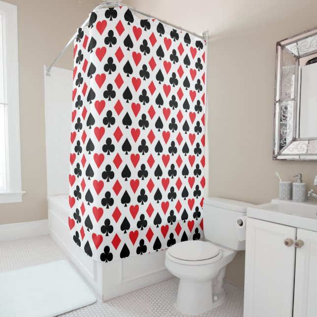 Rideaux De Douche Motif du pont de cartes (En situation)
