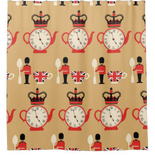 Rideaux De Douche motif du thé anglais transparent