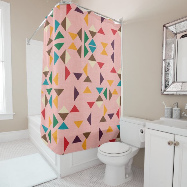 Rideaux De Douche Motif du triangle Kilim (En situation)