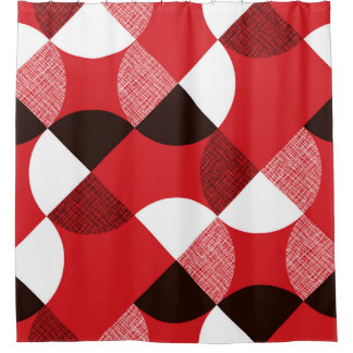 Rideaux De Douche Motif dynamique en diagonale texturée rouge