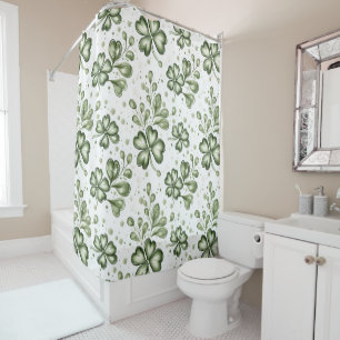 Rideaux De Douche Motif élégant de trèfle vert 