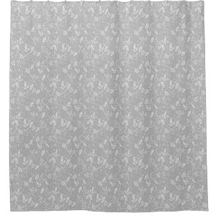 Rideaux De Douche Motif élégant feuillage gris