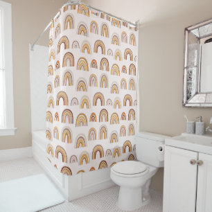 Rideaux De Douche Motif en arc-en-ciel du désert de Boho Taupe