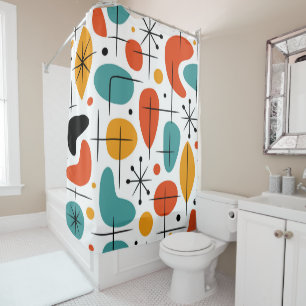 Rideaux De Douche Motif en forme d'étoile de style Mid Century Moder