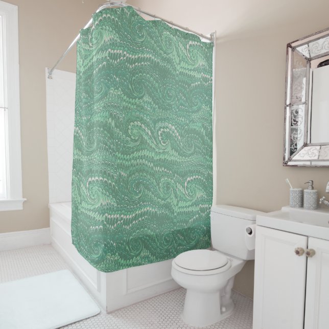 Rideaux De Douche Motif en marbre Abstrait moderne  (En situation)