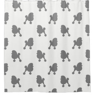 Rideaux De Douche Motif Fancy Toy Poodle Silhouettes