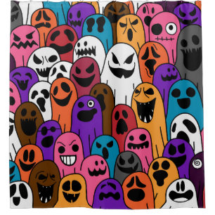 Rideaux De Douche Motif fantôme Halloween écharpe éffrayante isolé r