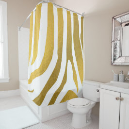 Rideaux De Douche Motif Faux Gold Zebra Print Stripes