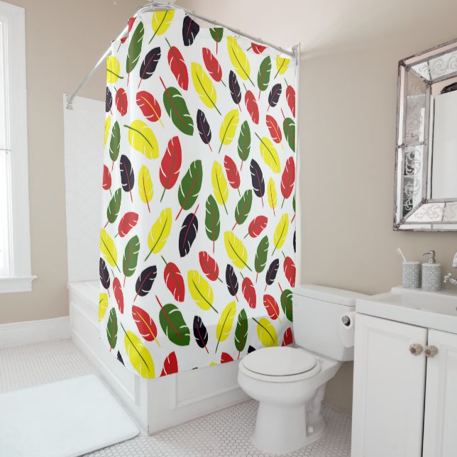 Rideaux De Douche Motif feuille d'automne coloré (En situation)