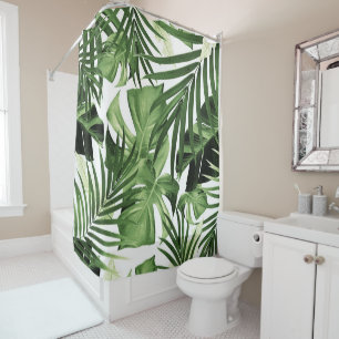 Rideaux De Douche Motif Feuille de la jungle tropicale #12