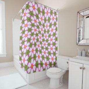 Rideaux De Douche Motif Fleurs Cosmos