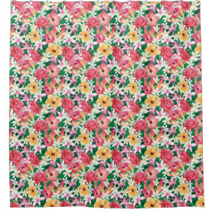 Rideaux De Douche Motif floral 2 de ketmie tropicale
