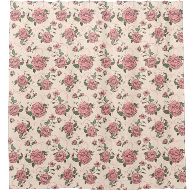 Rideaux De Douche Motif floral 5 (Devant)