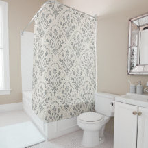 Motif floral à coquille en charbon et beige doux m